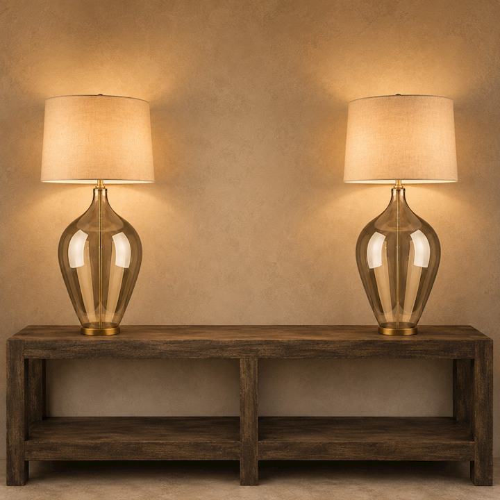 GLASS TABLE LAMP 47x51x93cm